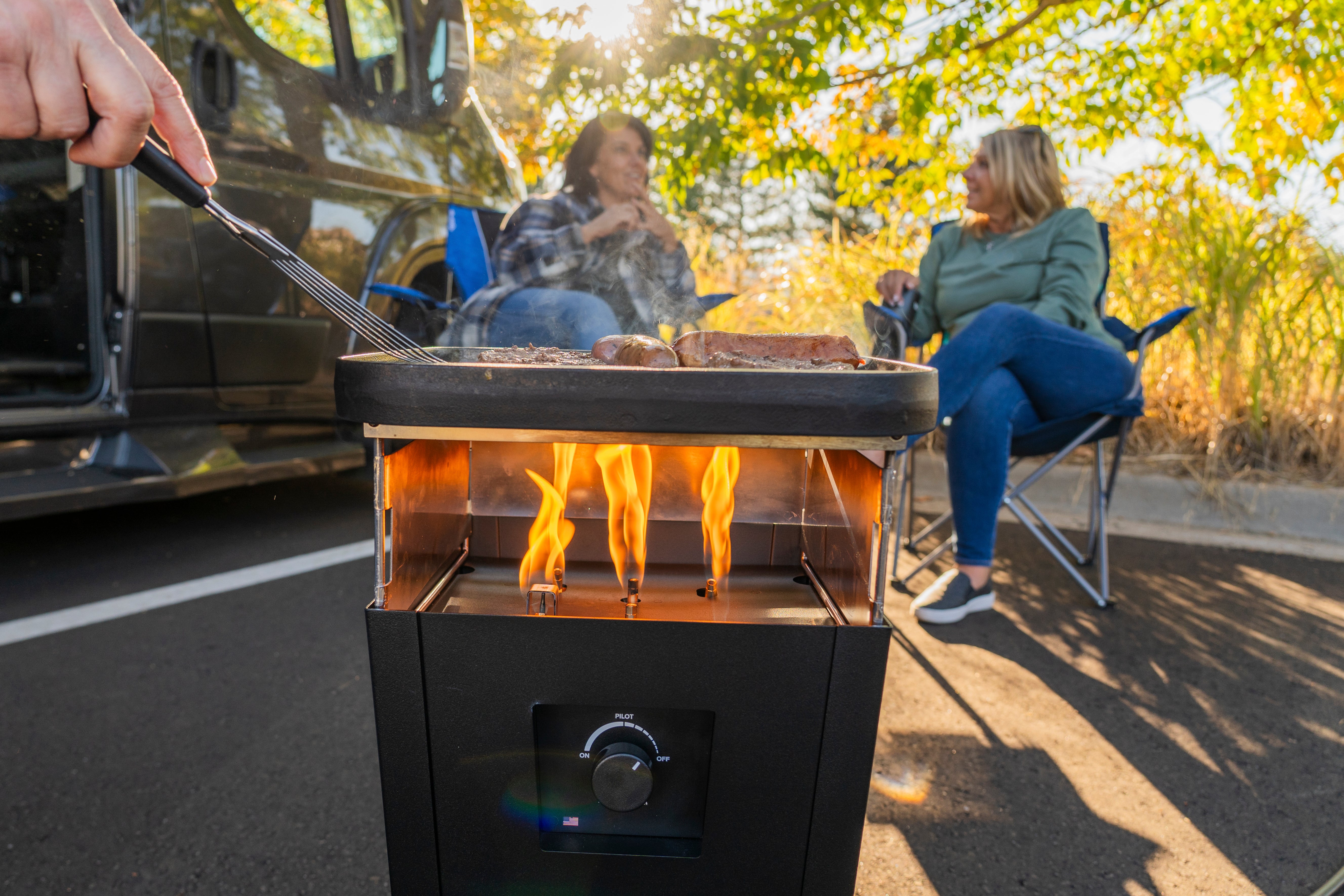 Live Outdoor Portable Outdoor Fire Pit Griddle Stand